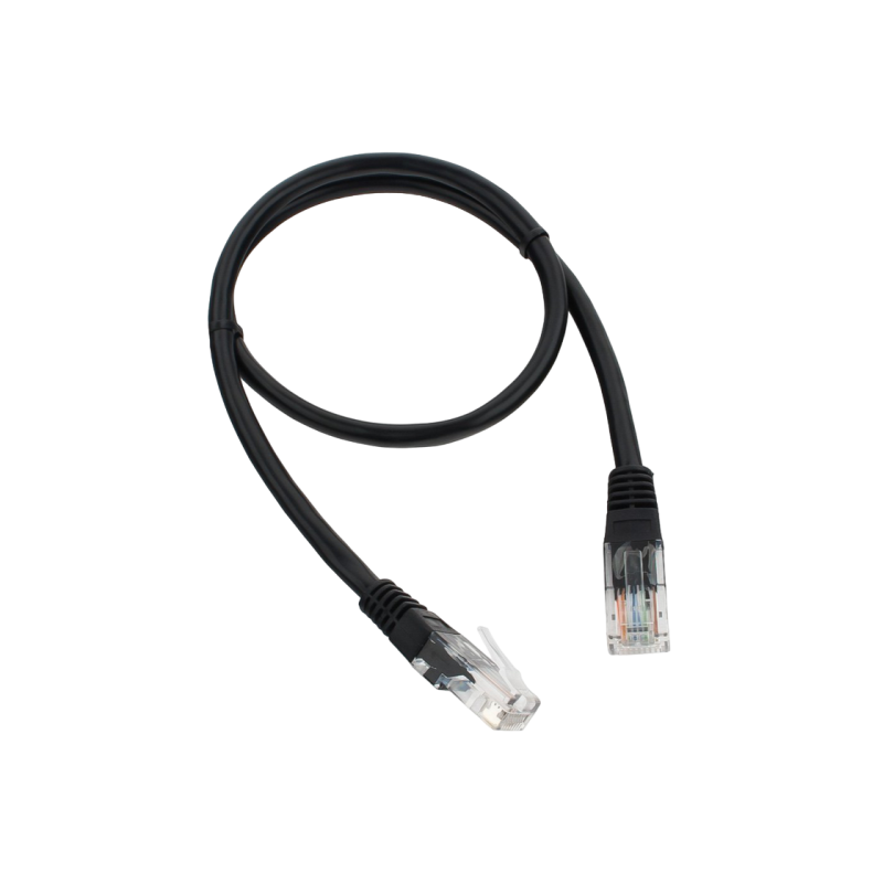 Patch Cord UTP cat. 5E Cablexpert PP12-0.5M/BK, Black, 0.5 m