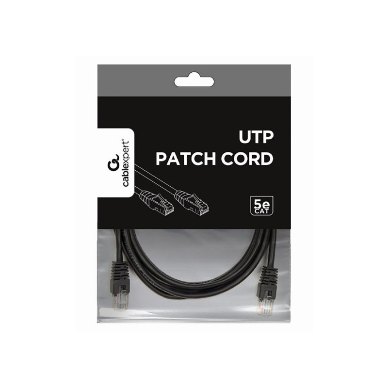 3 м, коммутационный шнур черный, PP12-3M/BK, Cat.5E, Cablexpert, литые внешние рельефные вилки 50u"