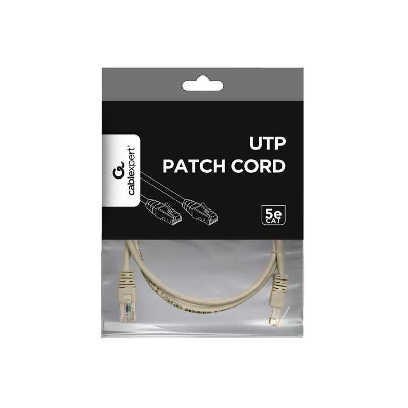 Патч-корд UTP кат. 5E Cablexpert PP12-1M, Серый, 1 м