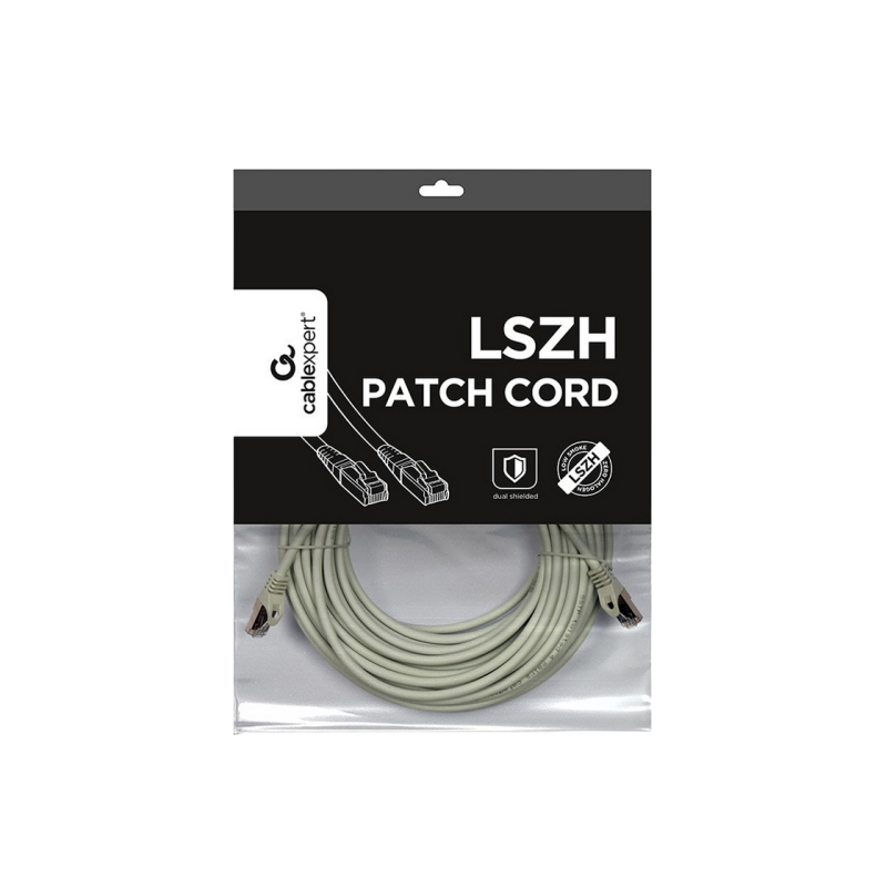 Patch Cord Cat.6A SFTP Cablexpert PP6A-LSZHCU-20M, Grey, 20 m