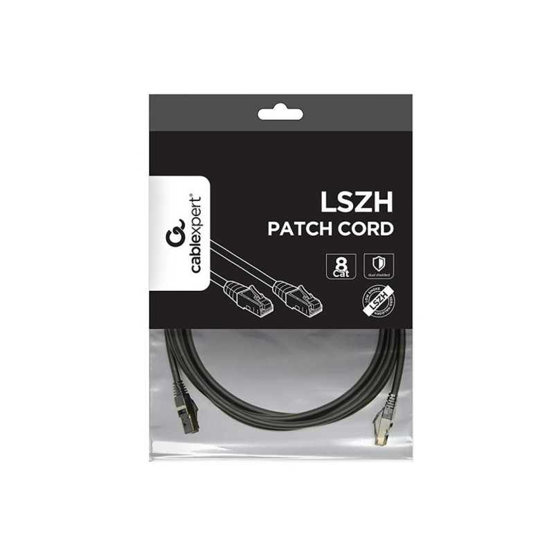 Патч-корд кат. 8 Cablexpert PP8-LSZHCU-BK-3M, Черный