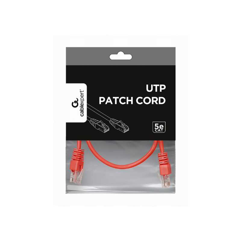 Патч-корд Cat.5E Cablexpert PP12-0.25M/R, Red