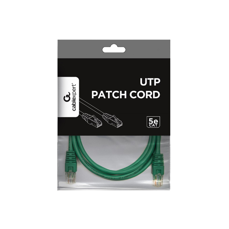 Патч-корд Patch Cord cat. 5E Cablexpert PP12-1.5M/G, Green