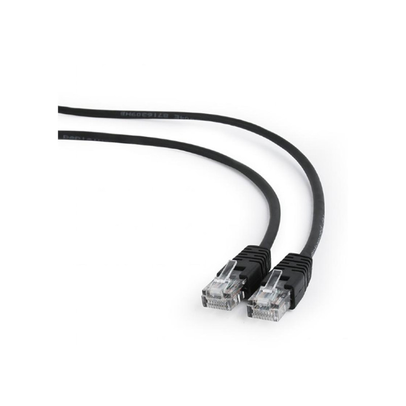 3 м, коммутационный шнур черный, PP12-3M/BK, Cat.5E, Cablexpert, литые внешние рельефные вилки 50u"