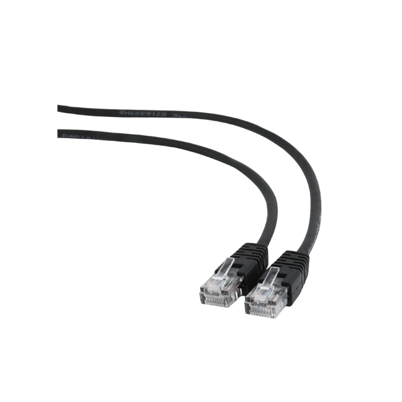 3 м, коммутационный шнур черный, PP12-3M/BK, Cat.5E, Cablexpert, литые внешние рельефные вилки 50u"