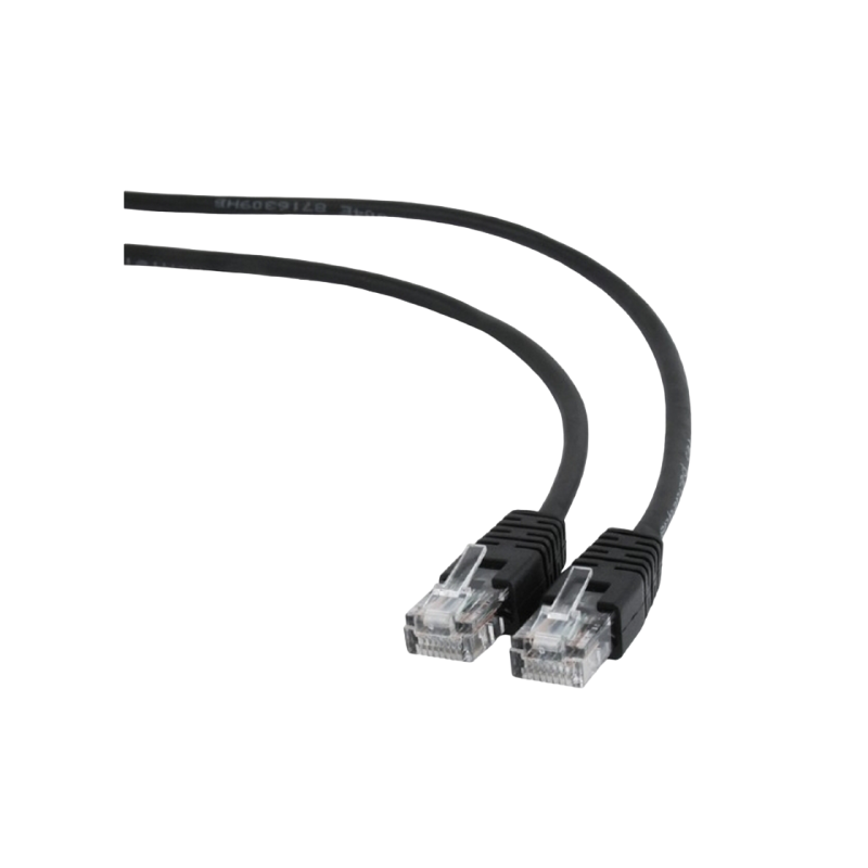 Патч-корд UTP кат. 5E Cablexpert PP12-5M/BK, Черный, 5 м