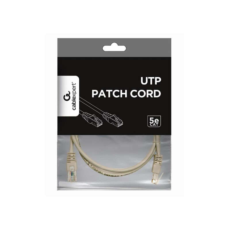 Патч-корд UTP кат. 5E Cablexpert PP12-1M, Серый, 1 м