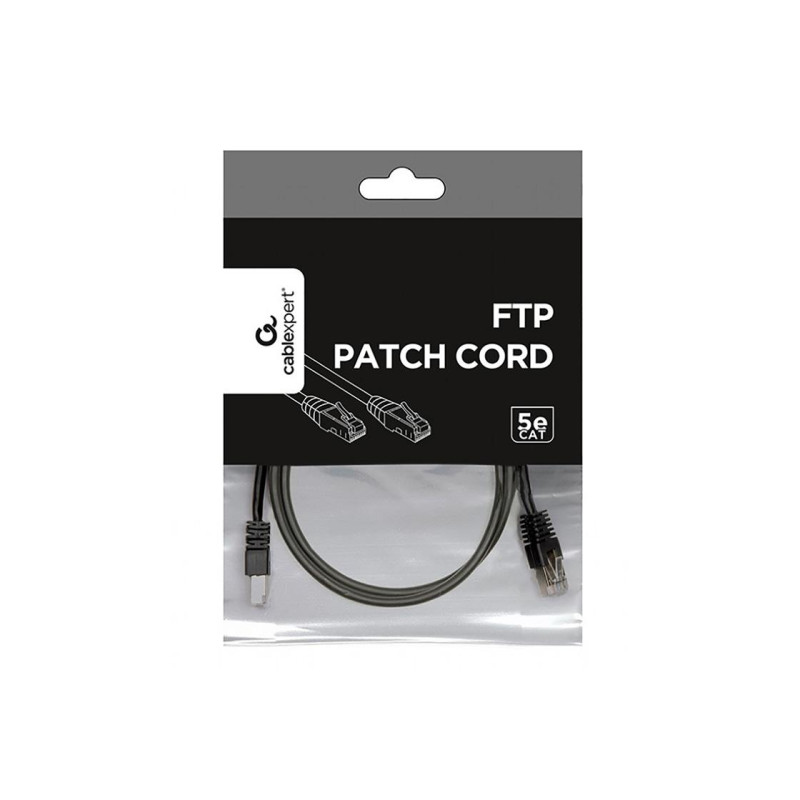 FTP-коммутационный шнур Cablexpert PP22-1M/BK, черный