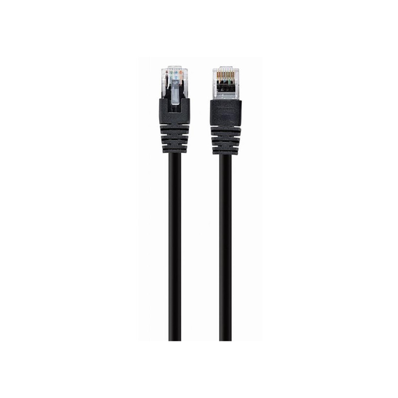 3 м, коммутационный шнур черный, PP12-3M/BK, Cat.5E, Cablexpert, литые внешние рельефные вилки 50u"