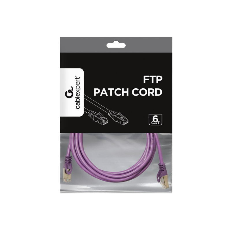 Патч-корд кат. 6/FTP, Cableexpert PP6-5M/V, Фиолетовый, 5 м