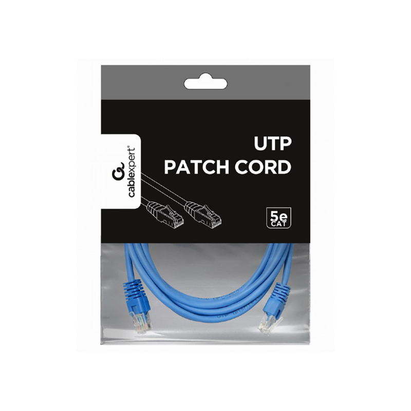 3m, Patch Cord Blue, PP12-3M/B, Cat.5E, Cablexpert, molded strain relief 50u" plugs