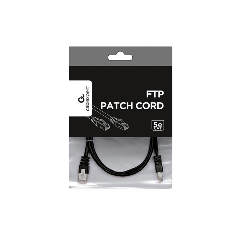 FTP-коммутационный шнур Cablexpert PP22-0.5M/BK, черный