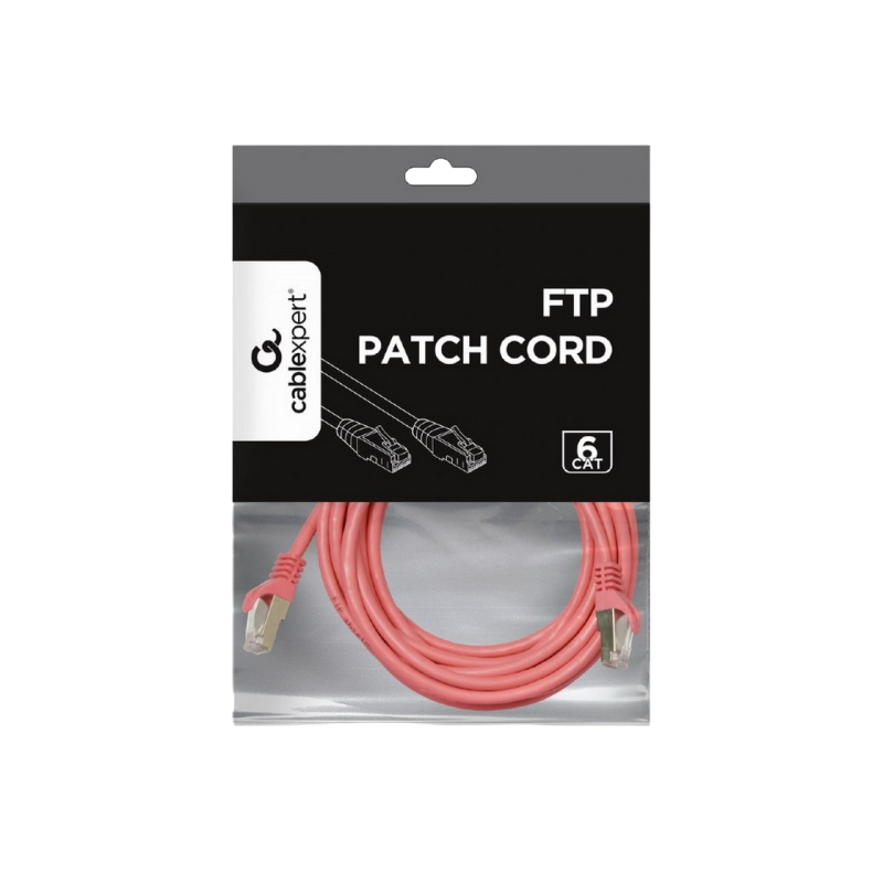 Патч-корд Cat.6/FTP, 3 м, розовый, PP6-3M/RO, Cablexpert