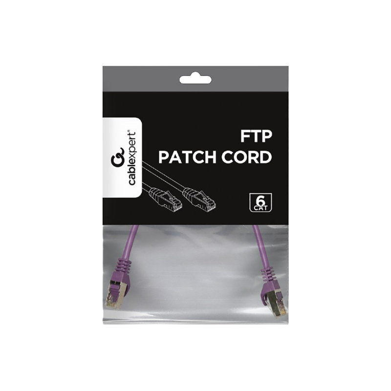 Патч-корд Cat.6/FTP, 0.25m, Purple, PP6-0.25M/V, Cablexpert