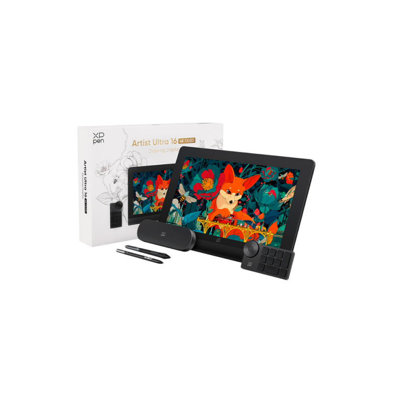 Graphic Display XP Pen Artist Ultra 16, 60°, 16384 Levels, 13.55” × 7.62”, 4K, 5080 LPI, 220RPS, X3 Pro, Reading
