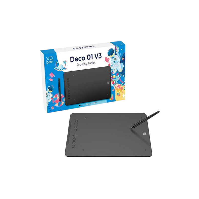 Graphic Tablet XP Pen DECO 01 V3, 60°, 16384 Levels, 10” × 6.25”, 5080 LPI, 220RPS, 8 express keys, Reading Height