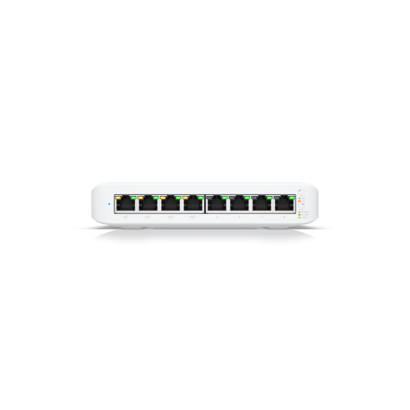 .8-port 10/100/1000Mbps Layer 2 Managed Ubiquiti PoE+ Switch, USW-Lite-8-POE, 8xPoE Ports, 52W budget