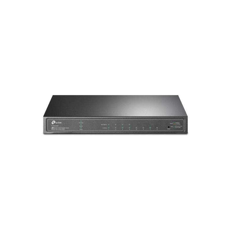 8-портовый гигабитный интеллектуальный PoE-коммутатор, TP-LINK "TL-SG2008P", 4 порта PoE, бюджет 62 Вт