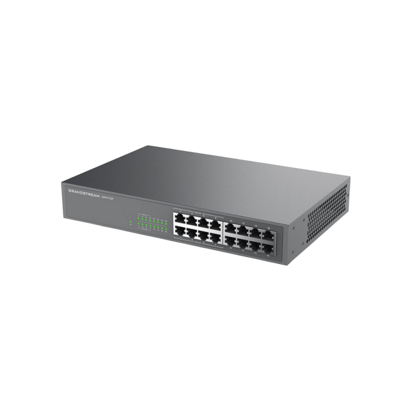 16-портовый гигабитный коммутатор Grandstream PoE+, GWN7702P, 8 портов PoE, бюджет 138 Вт, монтаж в стойку