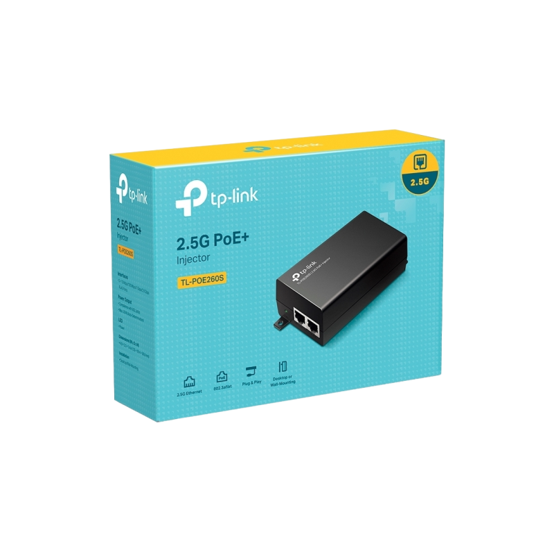 Инжектор PoE 2.5G, PoE260S, совместимый с IEEE 802.3af/at, пластиковый корпус