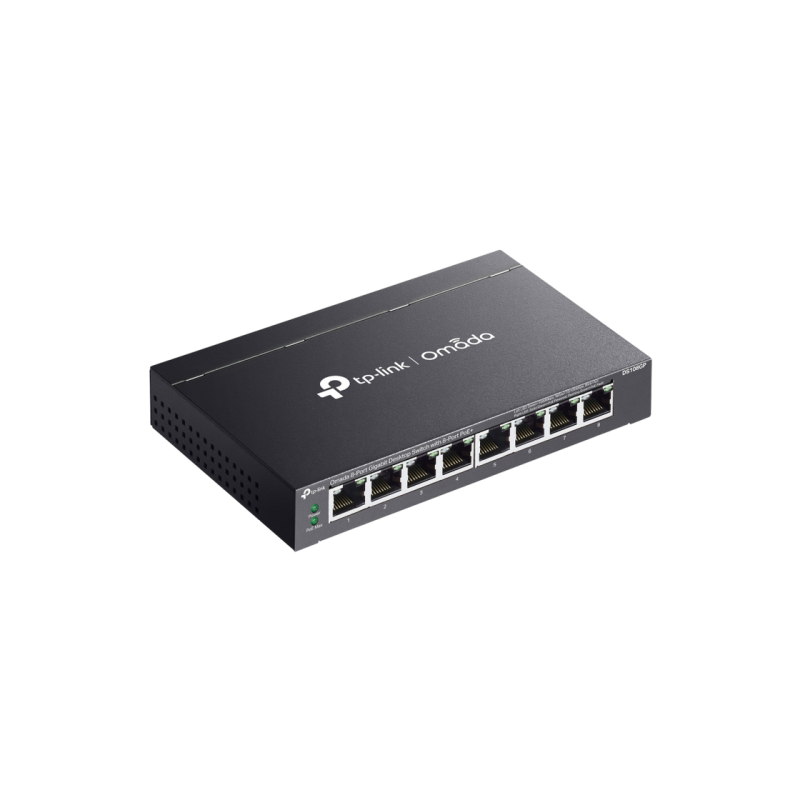 .8-портовый 10/100/1000 Мбит/с POE, TP-LINK "DS108GP", с 8-портовым PoE+, бюджет 65 Вт, автоматическое восстановление, металл