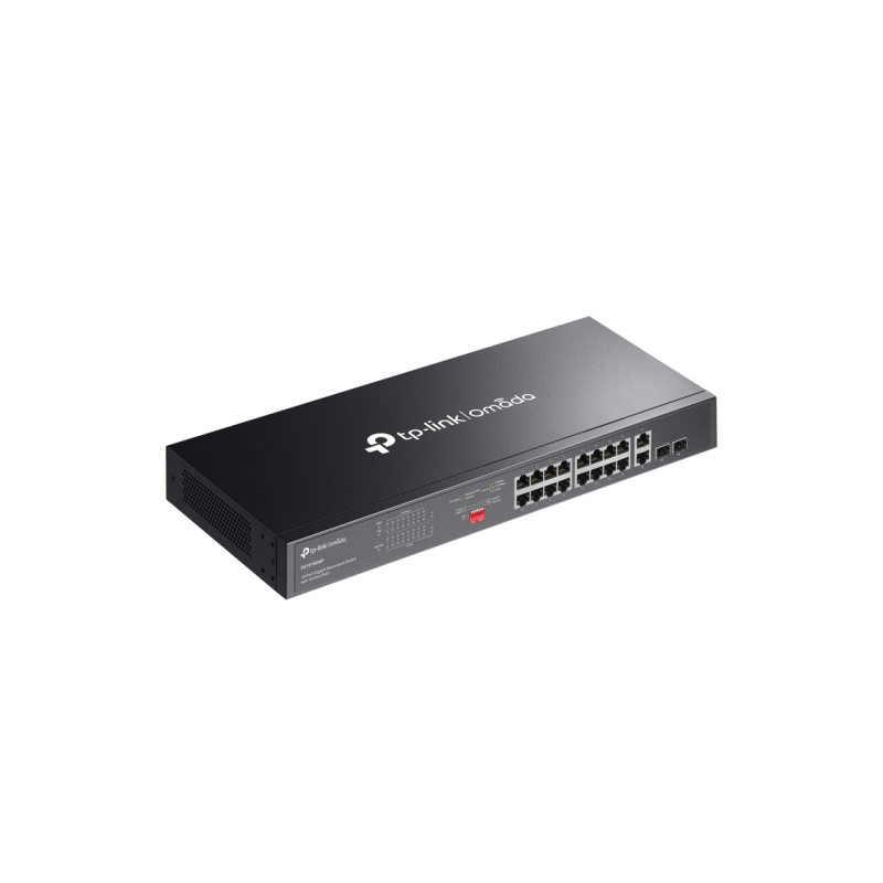 16-Port Gigabit PoE+ Switch TP-LINK "DS1018GMP", 16xPoE+, 2xCombo RJ45/SFP, 250W Budget, Auto Recovery,