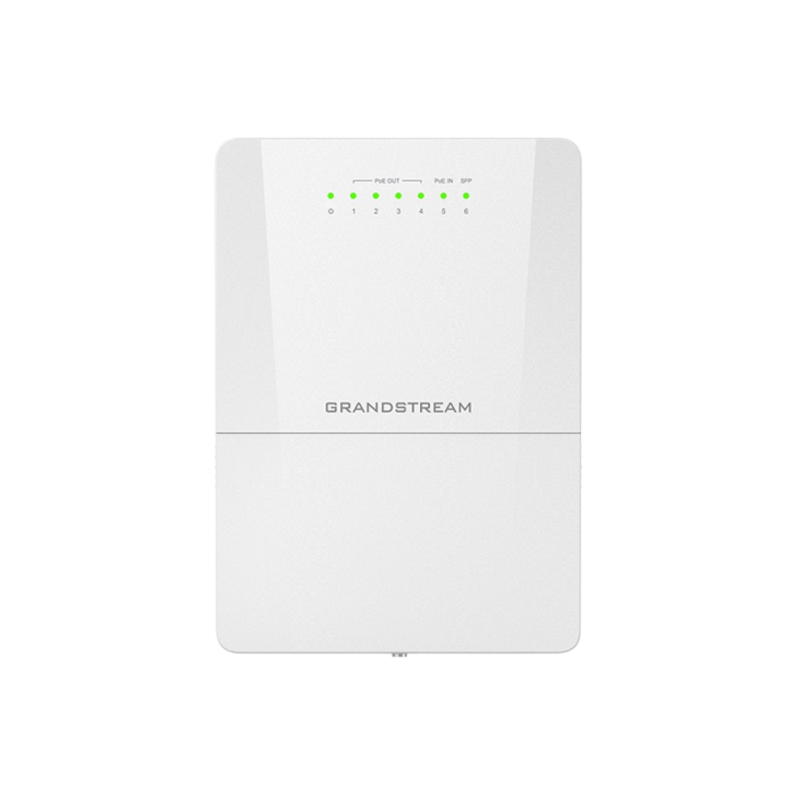 6-портовый наружный гигабитный Lite управляемый PoE++ коммутатор Grandstream, "GWN7710R", 1x PoE++ вход, 1x PoE++ выход,
