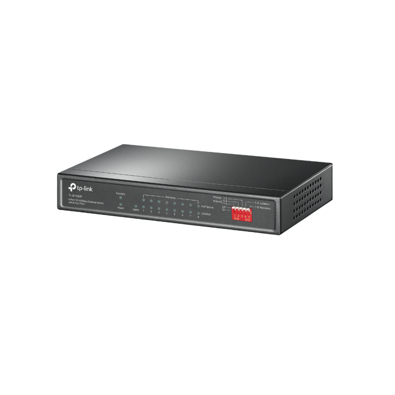 9-портовый 10/100M PoE-коммутатор TP-Link, TL-SF1009P, 8 портов PoE, бюджетный 65 Вт, стальной корпус