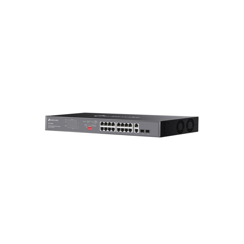 16-Port Gigabit PoE+ Switch TP-LINK "DS1018GMP", 16xPoE+, 2xCombo RJ45/SFP, 250W Budget, Auto Recovery,