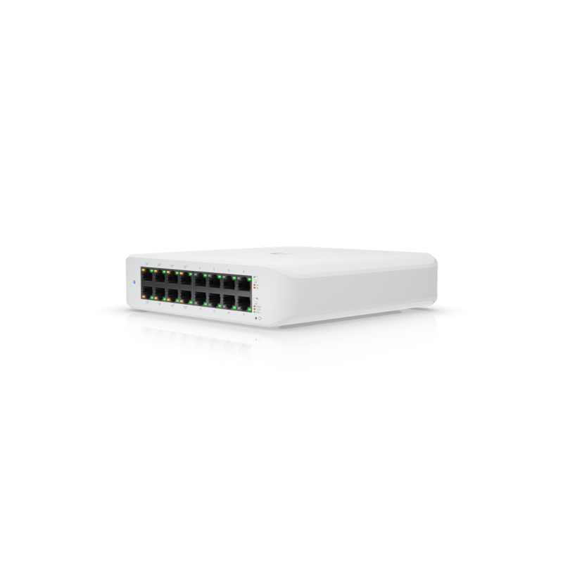 16-port Gigabit Layer 2 Managed Ubiquiti PoE+ Switch, USW-Lite-16-POE, 8xPoE Ports, 45W budget