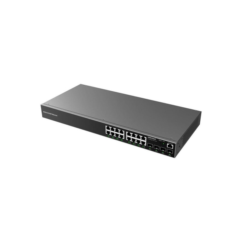16-портовый гигабитный управляемый PoE-коммутатор, Grandstream "GWN7802P", 4xSFP, стальной корпус, бюджет 240 Вт
