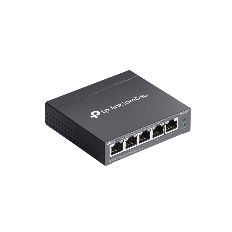 .5-port Gigabit Switch TP-LINK "DS105GP", with 4-Port PoE, steel case, 65W Budget, Autorecovery, Extend