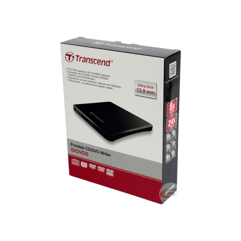 Портативный оптический привод DVD-RW Transcend TS8XDVDS, Black