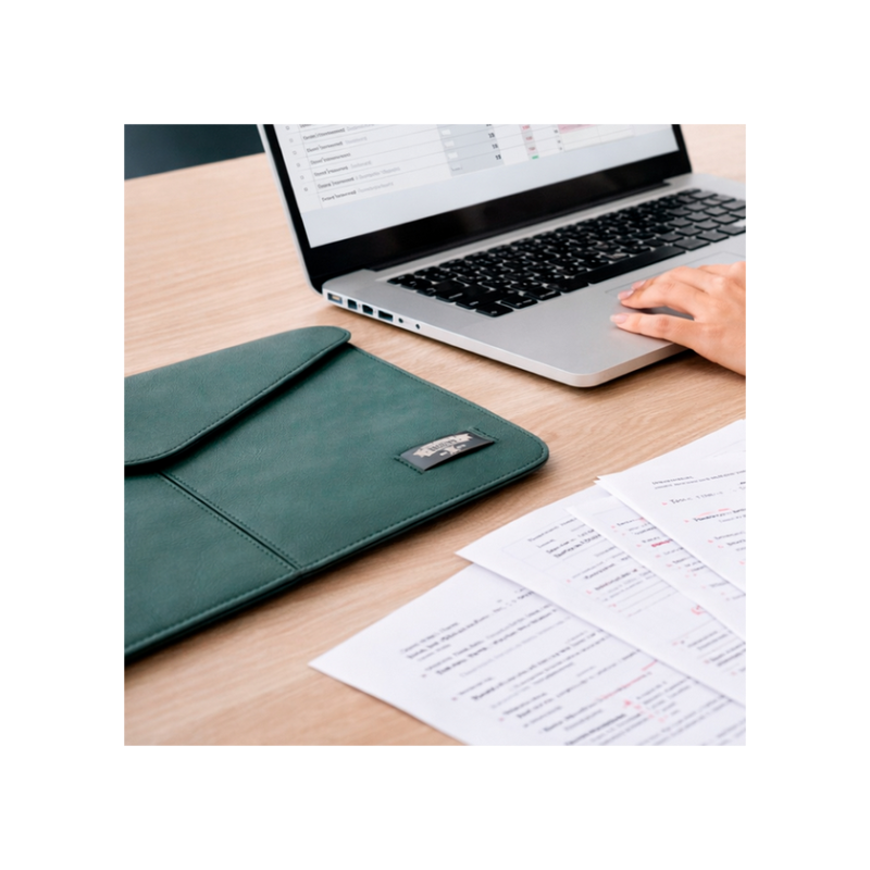 Ultrabook sleeve Baggins, Magnet, Real leather for 13-14", Menthol