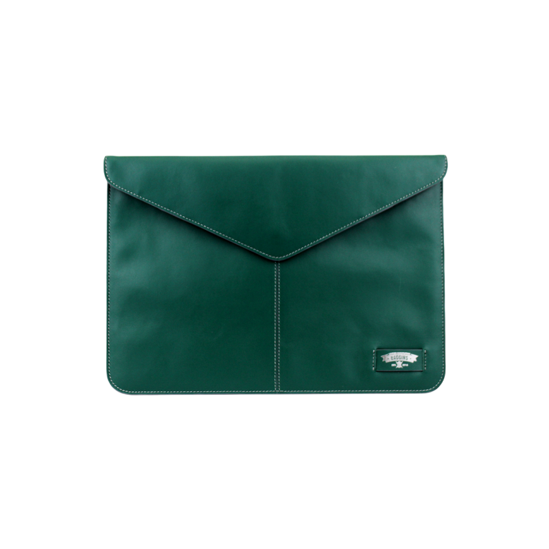 Ultrabook sleeve Baggins, Magnet, Real leather for 13-14", Green