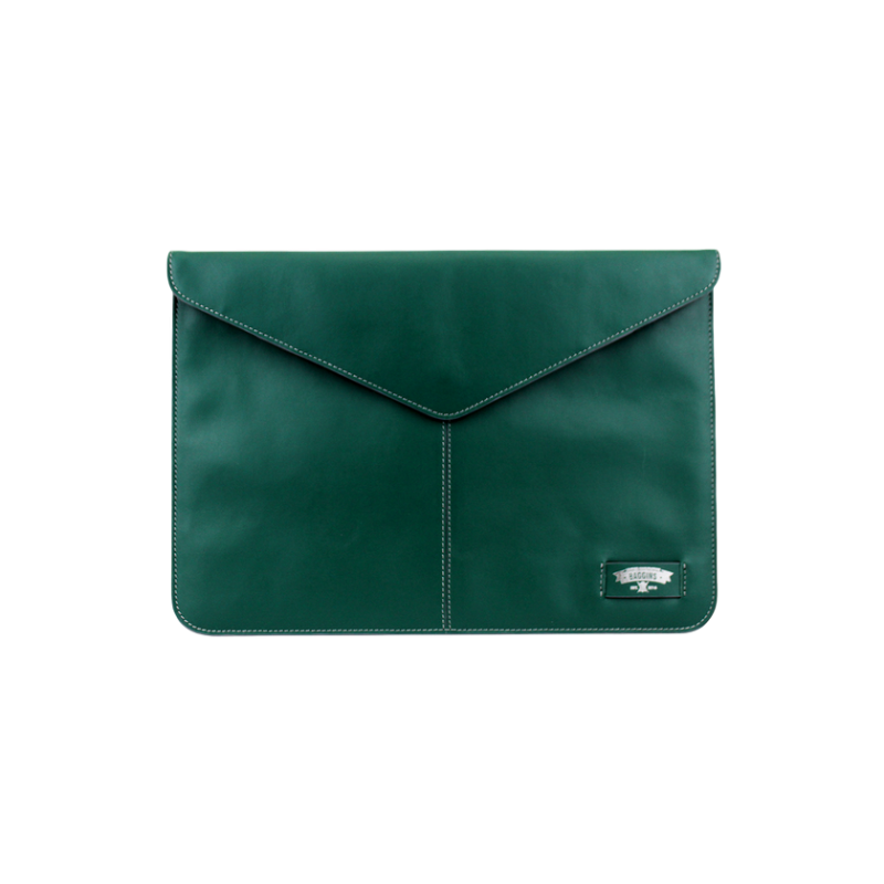 Ultrabook sleeve Baggins, Magnet, Real leather for 13-14", Green