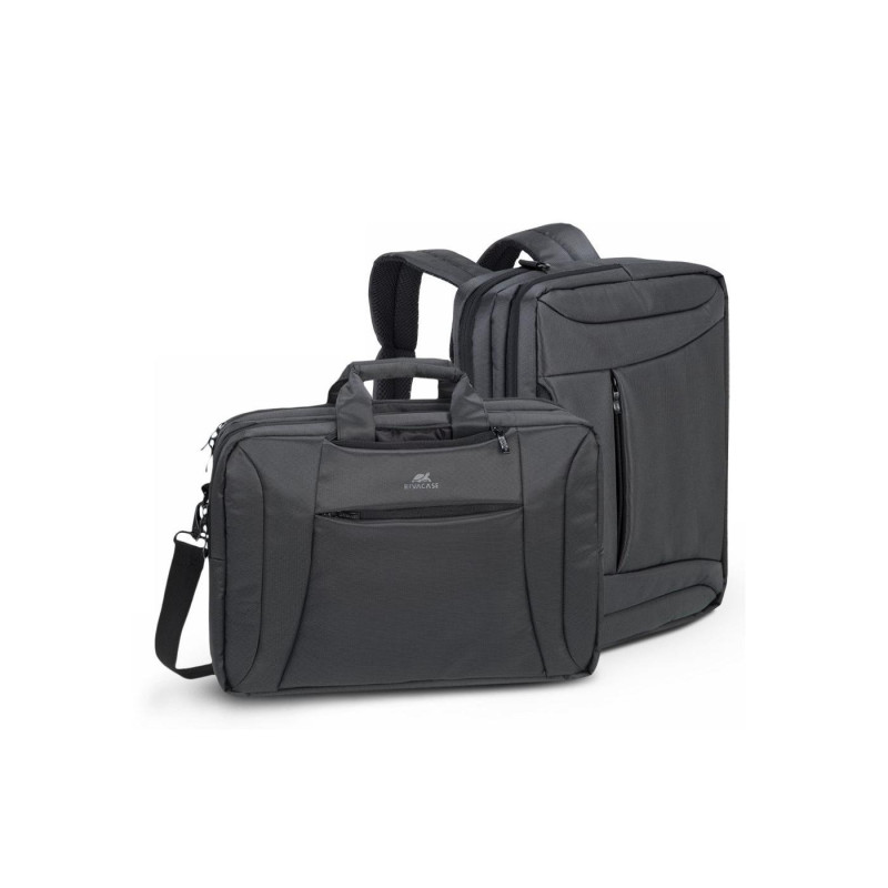 16"/15" NB  bag/Backpack - RivaCase 8290 Black Laptop Convertible