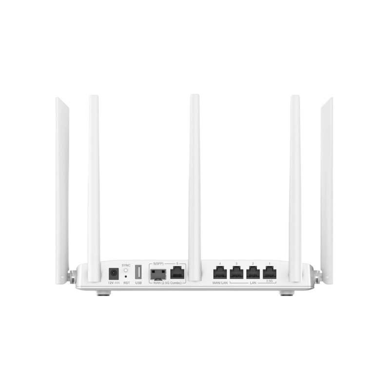 Wi-Fi 6 Dual Band Grandstream Router, "GWN7062M", 3000Mbps, 1x2.5G SFP/RJ45 WAN, 1xGbE WAN/LAN, 1x2.5G,