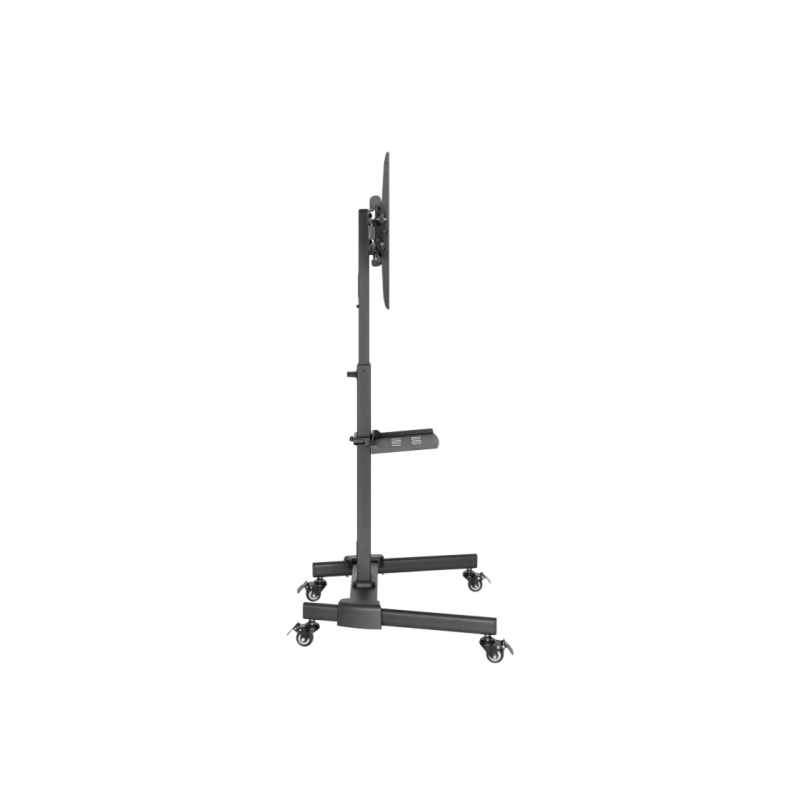 Mobile Stand for TV Stand 55P-4040T black; 1 Shelf; 32-55";TV 35 kg; Shelf 5kg;+10°/-10° tilt.;Height Adjustm