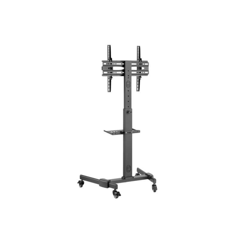 Mobile Stand for TV Stand 55P-4040T black; 1 Shelf; 32-55";TV 35 kg; Shelf 5kg;+10°/-10° tilt.;Height Adjustm