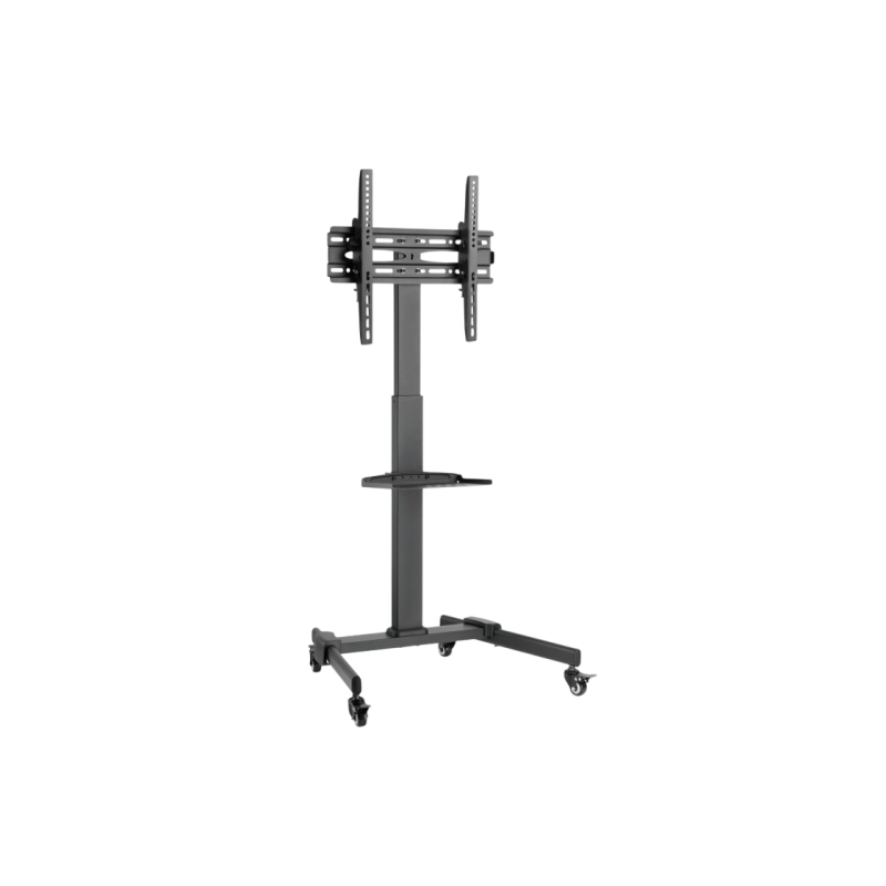 Mobile Stand for TV Stand 55P-4040T black; 1 Shelf; 32-55";TV 35 kg; Shelf 5kg;+10°/-10° tilt.;Height Adjustm