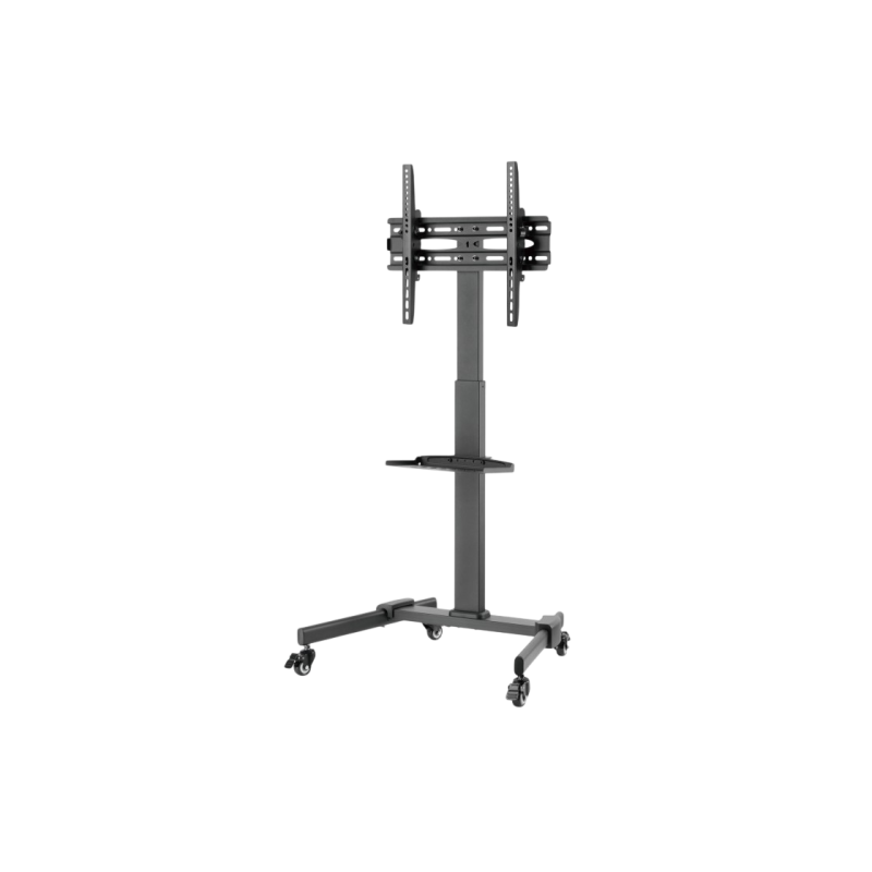 Mobile Stand for TV Stand 55P-4040T black; 1 Shelf; 32-55";TV 35 kg; Shelf 5kg;+10°/-10° tilt.;Height Adjustm