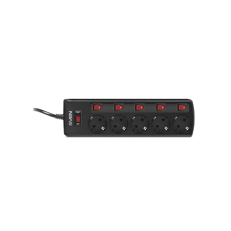 Сетевой фильтр Sven SF-05PL, Black, 1.8m