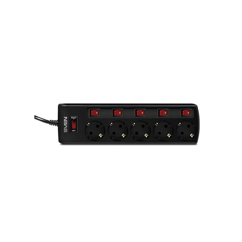 Сетевой фильтр Sven SF-05PL, Black, SV SF-05PL_3.0m_B