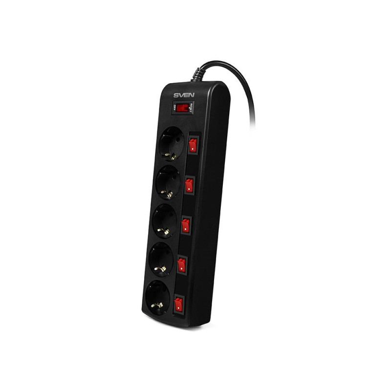 Сетевой фильтр Sven SF-05PL, Black, SV SF-05PL_3.0m_B