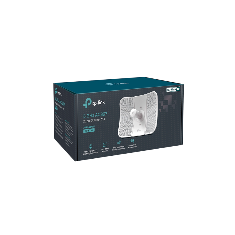 Wi-Fi AC Outdoor Access Point TP-LINK "CPE710", 867Mbps, 23dBi, 2x2 MIMO, Centralized Management, PoE