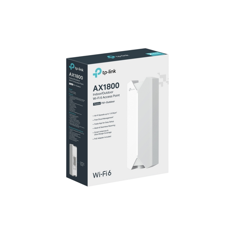 Wi-Fi 6 Dual Band Access Point TP-LINK "Festa F61-Outdoor", AX1800, MU-MIMO, Self-Organizing Networking