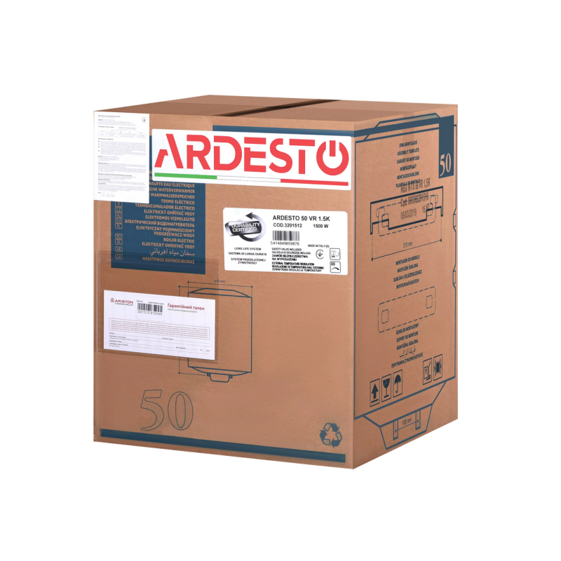 Electric Water Heater Ardesto NEU NTS 50 V 1.5K EU2