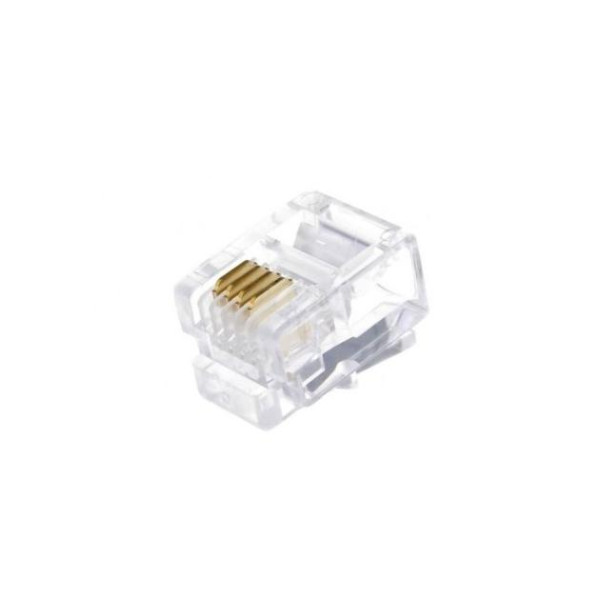 Plug RJ-12, MP-6P4C modular plug (3u"), 100 pcs