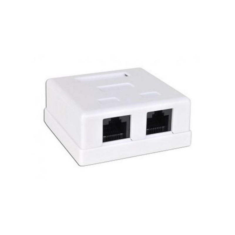 2xRJ45 Surface Box 2 port UTP Cat.5e  PCB jack, LY-SB08